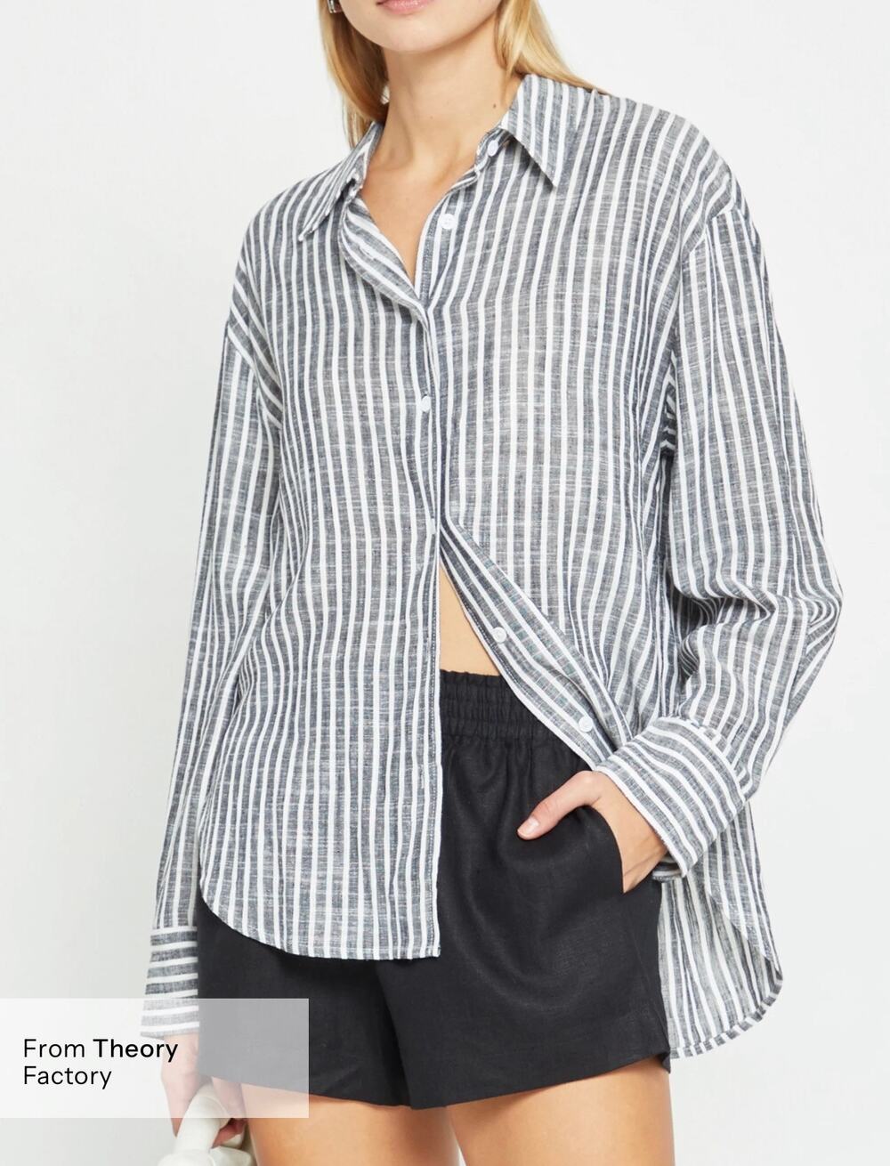 New few Moda Caara Billy oversized linen shirt $122 sz S
